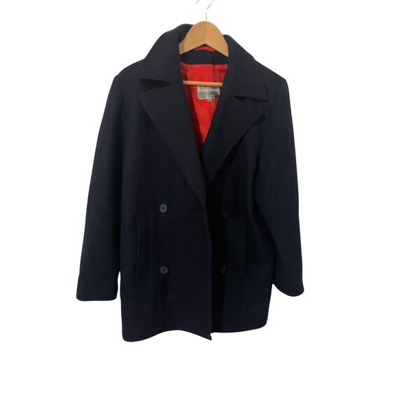 Vintage SBI by Bitterman Wool Peacoat Navy Blue Red Lining Size 5-6 Yugoslavia - Picture 5 of 12